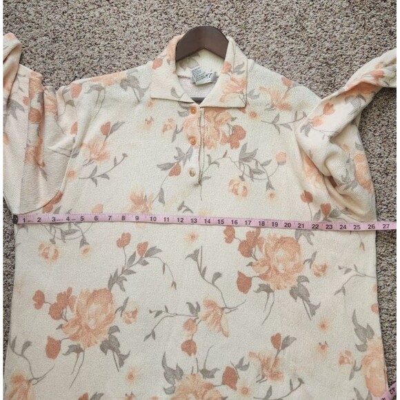 Vintage Gabriella collared cotton Blend Women2x Cream Pink Boxy Grannycore ITALY - Picture 5 of 7